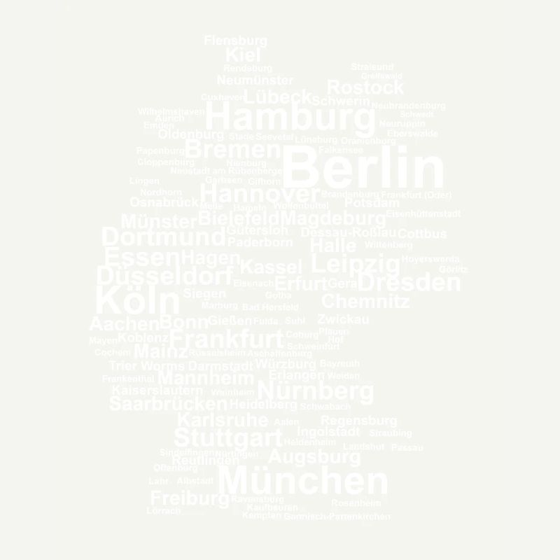 Germany outline with cities