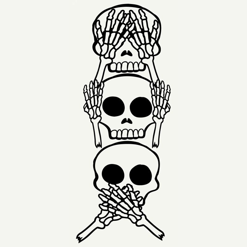 Monkey Proverb 3 Skull