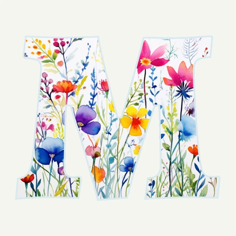 Letter M, Monogram, Animal Pattern