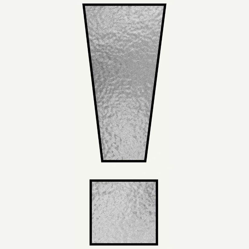 Punctuation mark exclamation mark ! Silver
