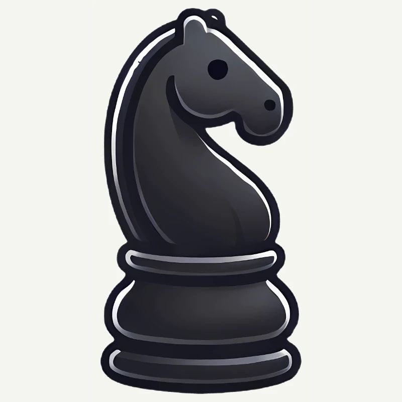 Elégant Chevalier Noir Pièce d’Echec