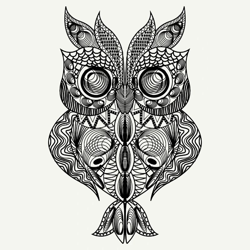 Eule-Design im Mandala-Stil