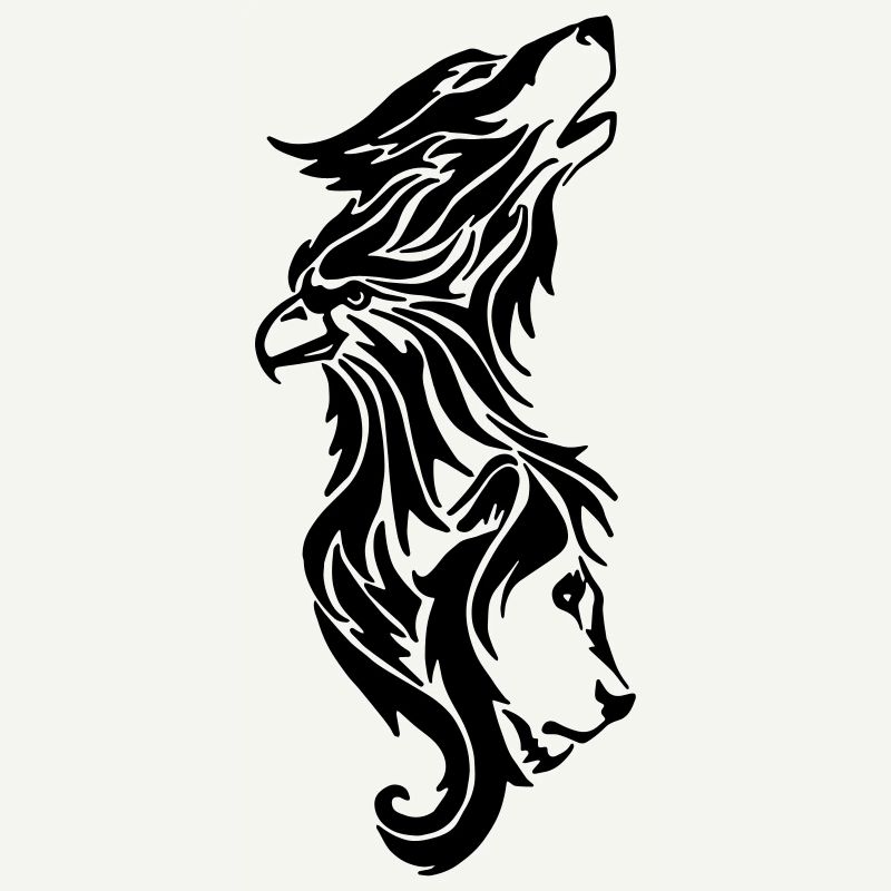 wolf, eagle and lion