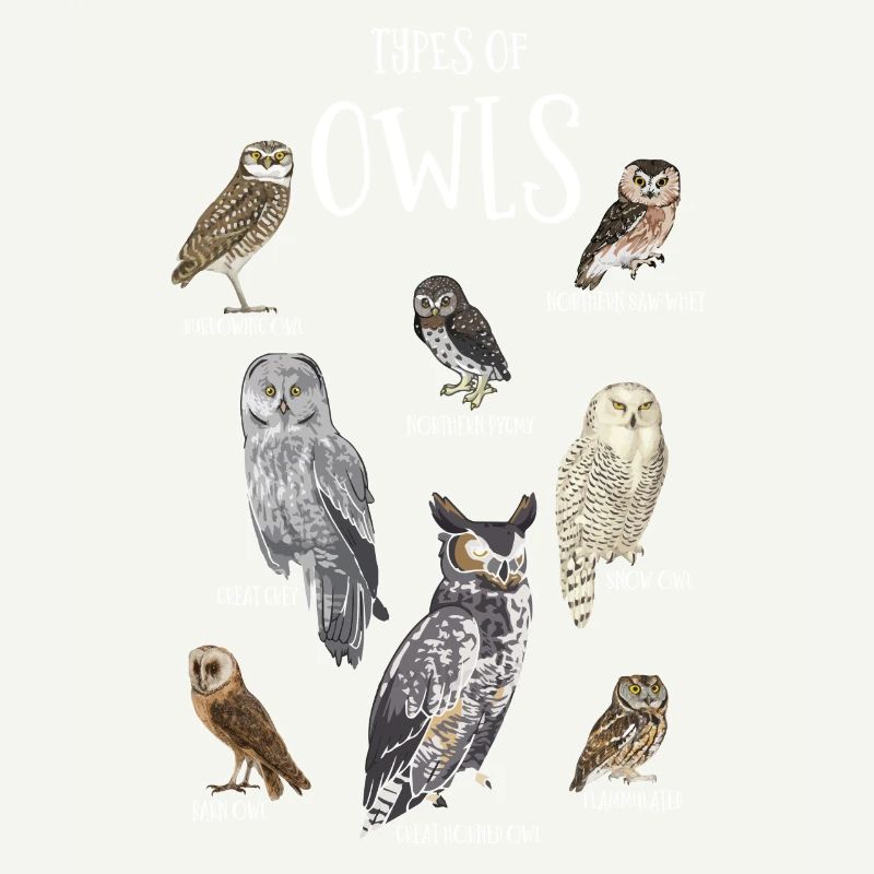 Owl Types, Owls, Barn Owl, Great Gray
