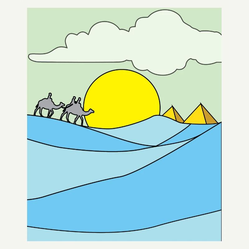 Retro pyramide du désert soleil