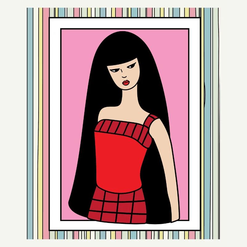 Bunte Retro Puppe