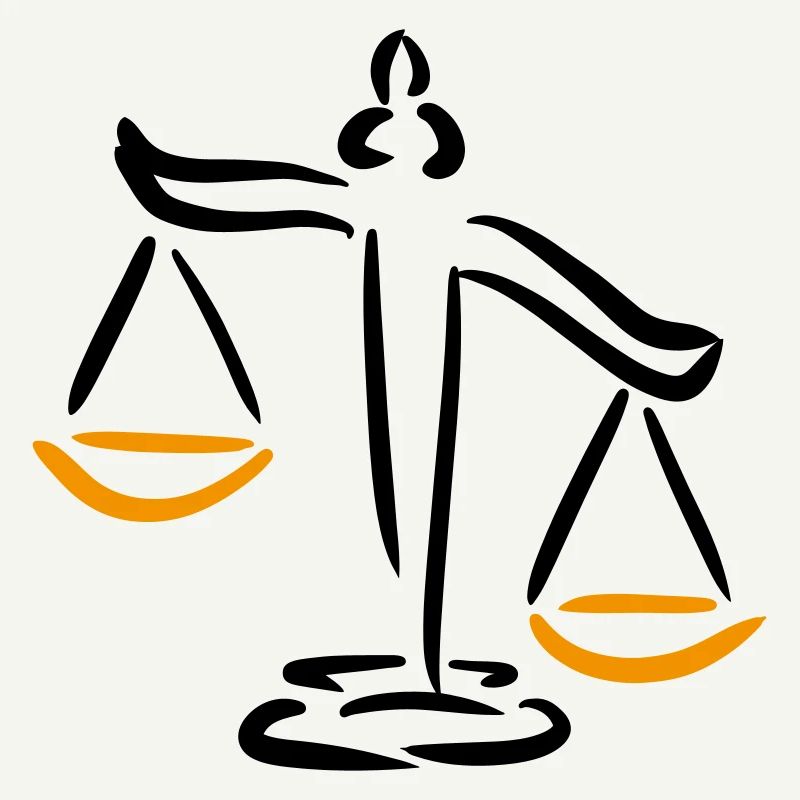 Scale of Justice, hand-drawn