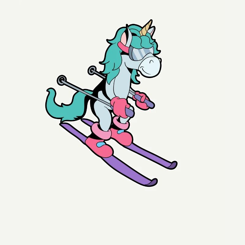Comic Unicorn skis