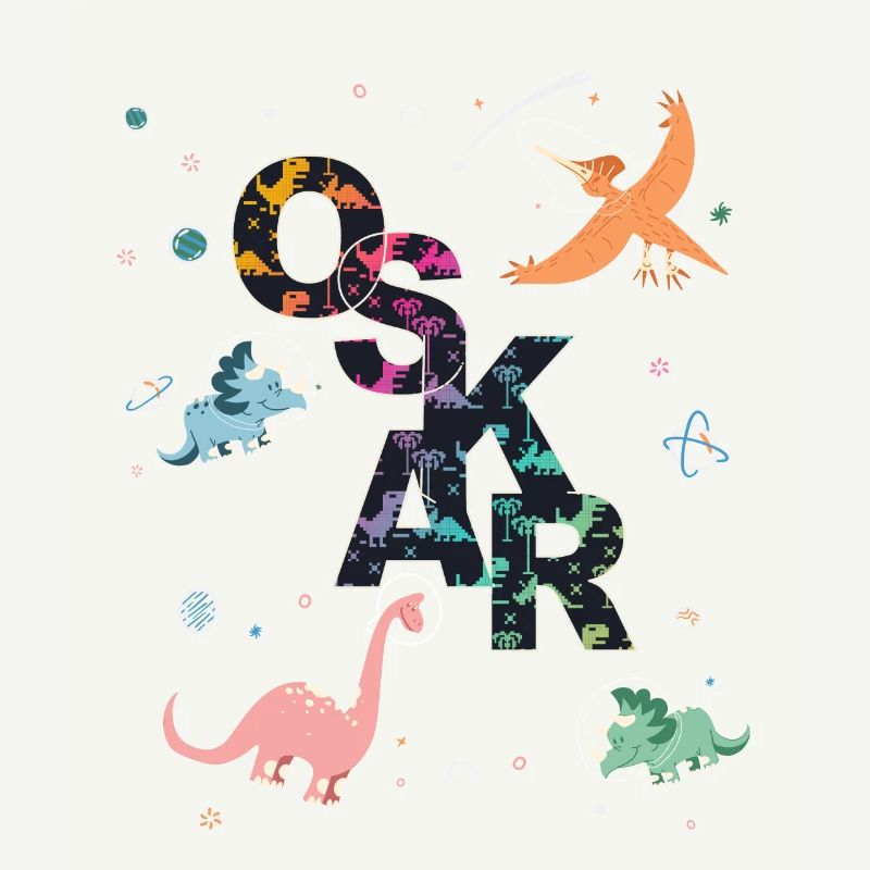 Oskar - Beautiful boy name with cool dinosaurs