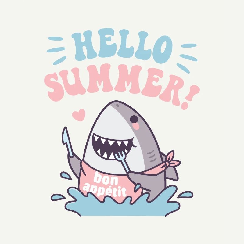 Funny Shark Bon Appetit, Hello Summer