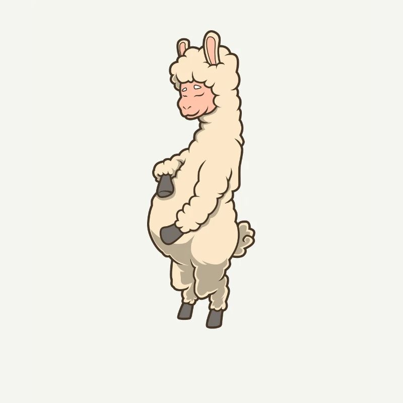 Lama avec ventre de bébé - Enceinte