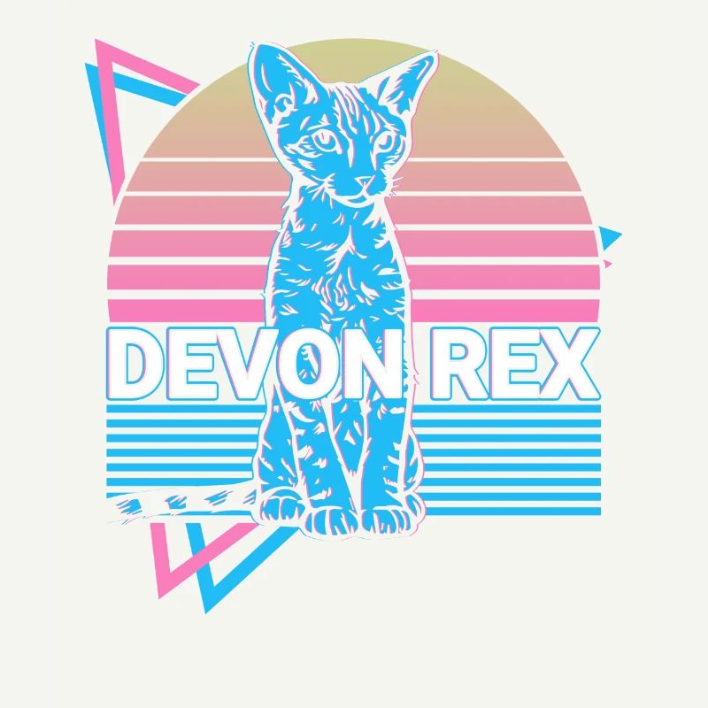 Devon Rex Katze Retro