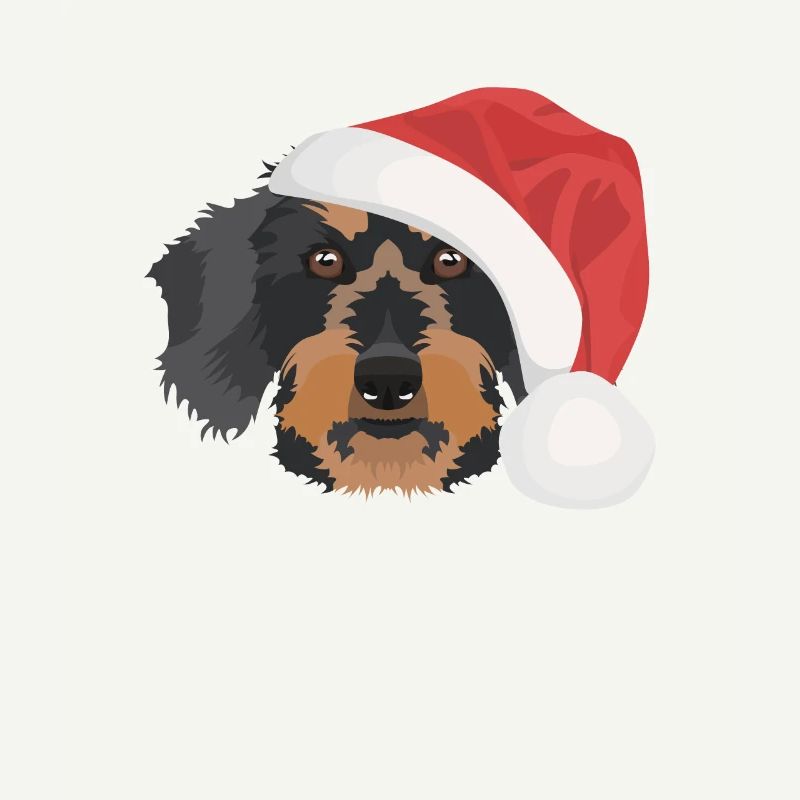 Teckel à poil dur Joyeux Noël