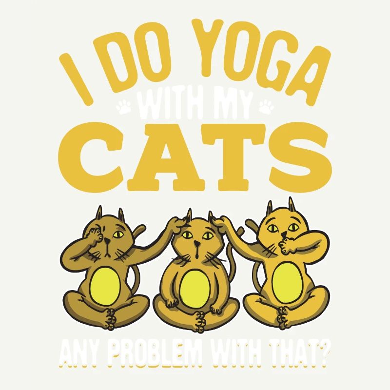 Yoga and cats meditate Namaste gift
