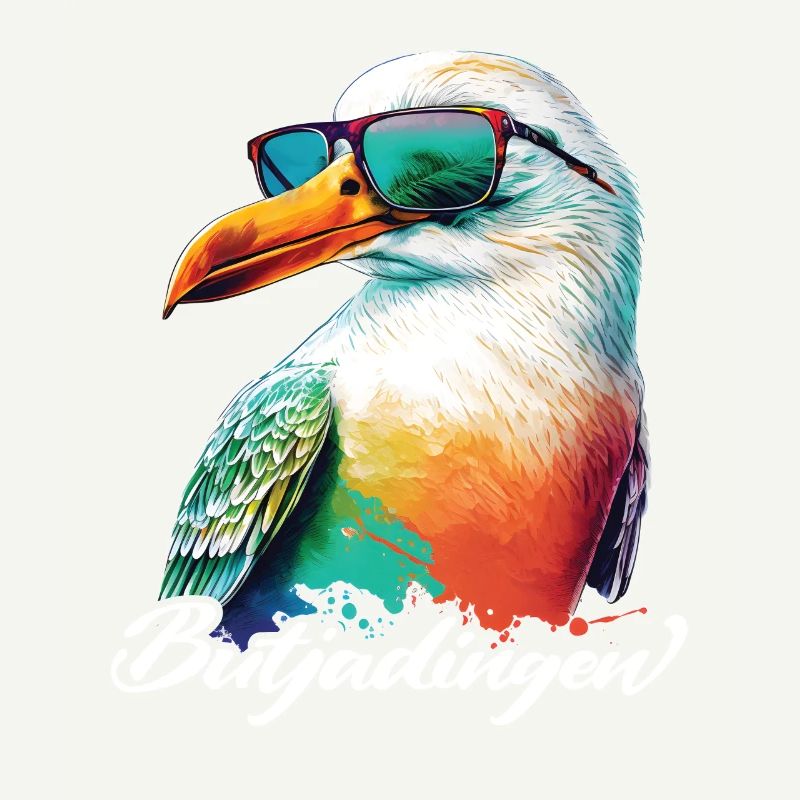 Butjadingen Urlaub coole Möwe mit Sonnenbrille