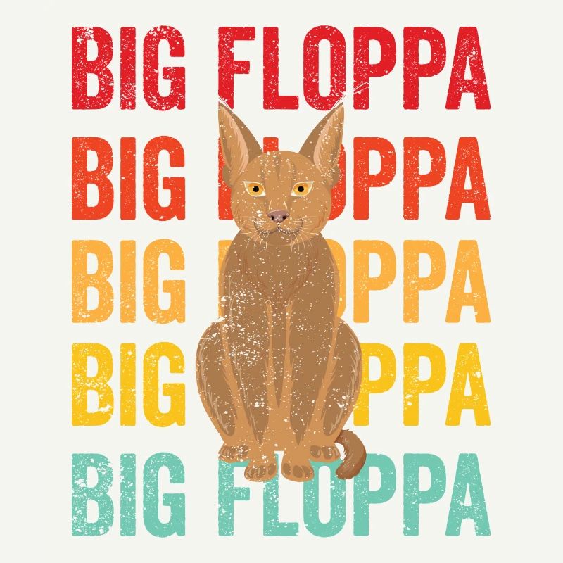 Big Floppa Caracal Cat Meme Rétro