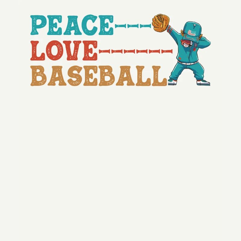 Mädchen Frieden Liebe Baseball