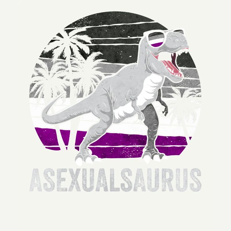 Asexual Pride Ace Flag Dinosaur Trex LGBTQ