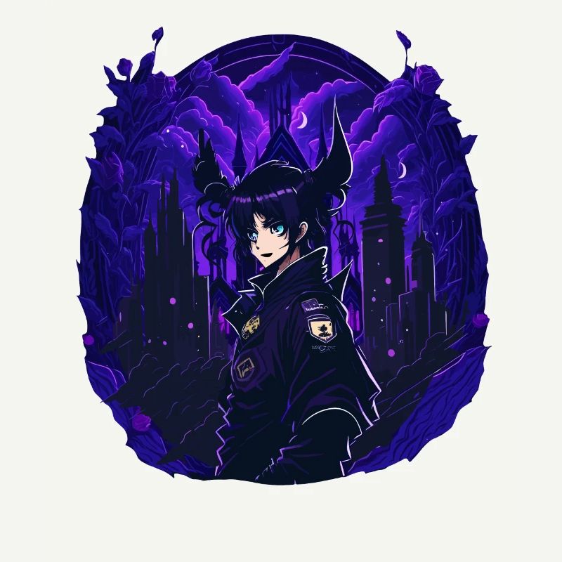 Goth Anime Girl dark night