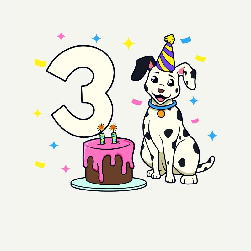 Mit Dalmatiner - Mädchen Geburtstag 3 Jahre