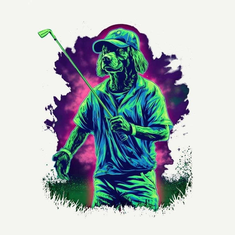 Golf Playing Dog