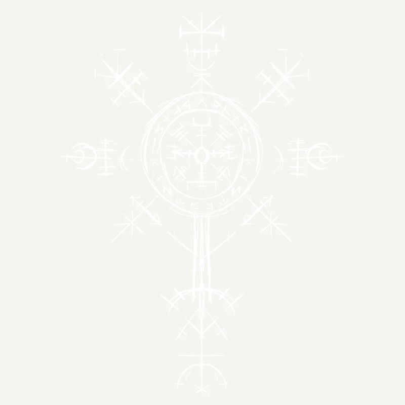 Weißer Wikinger Kompass Valhalla Vegvisir