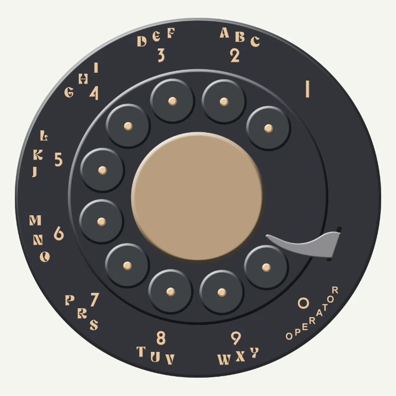 Vintage Phone Rotary Dial Retro Old Fashioned