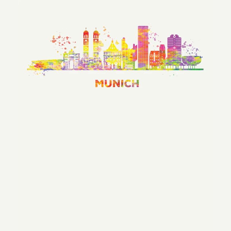 Münchener Skyline Bunt Stadtbild München