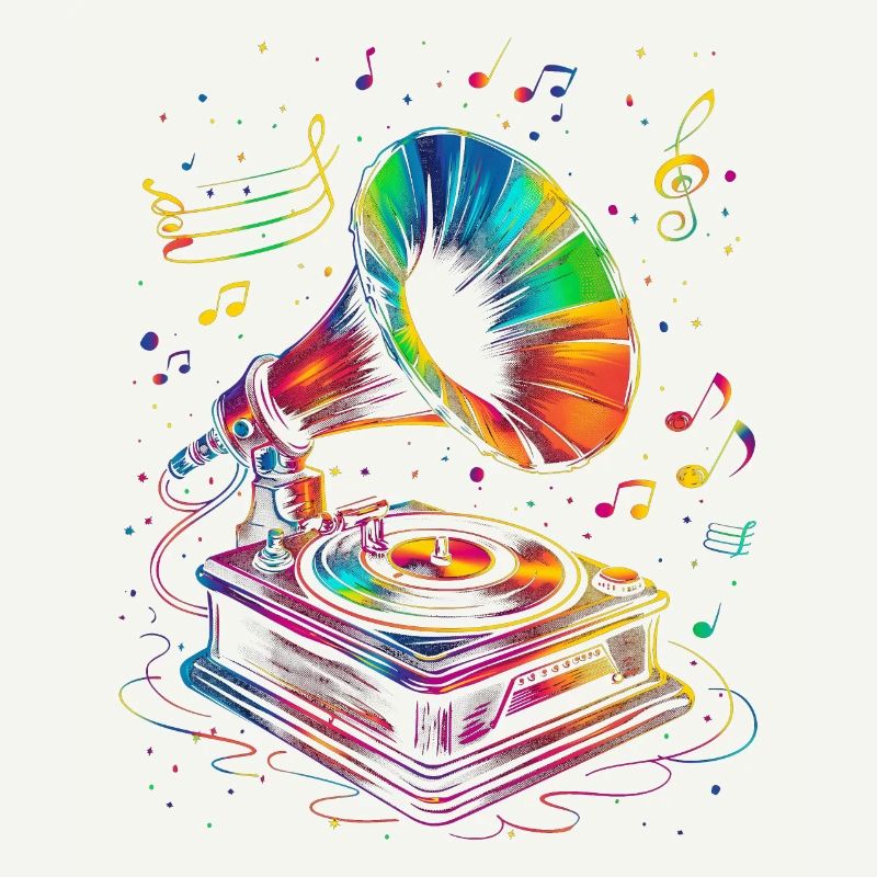 Gramophone Gramophone Phonographe Old School Popar