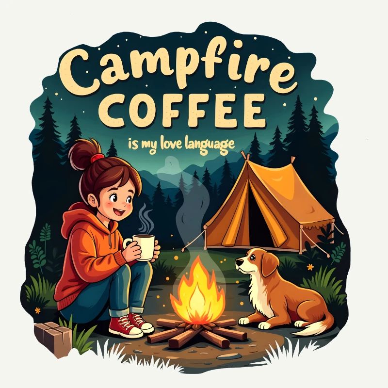 Campfire Coffee is my love language - Camping Dog