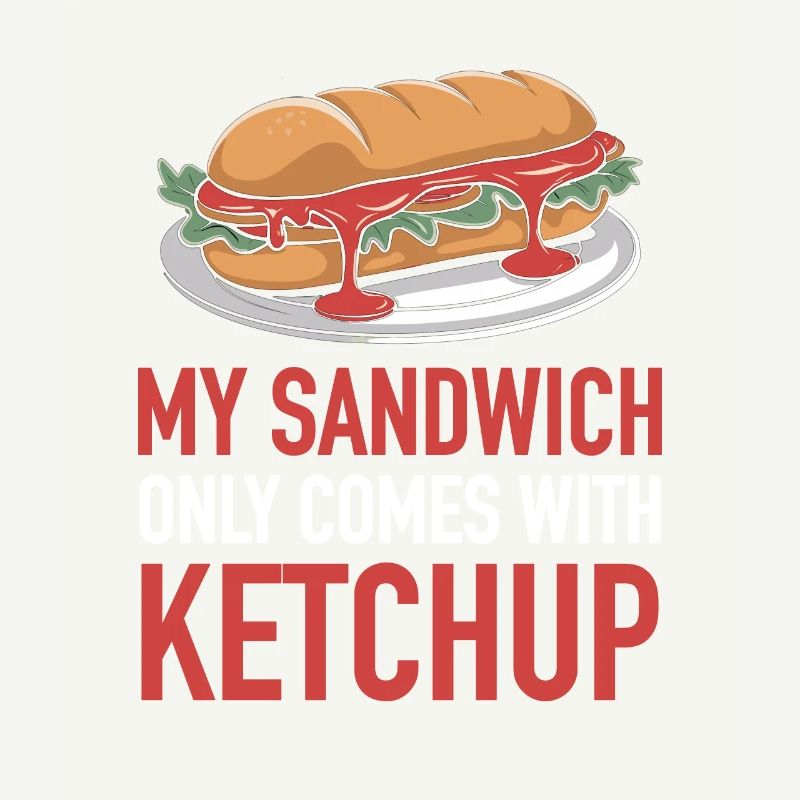 Sandwich with ketchup toasted bun