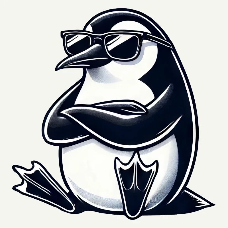 Cool penguin with sunglasses and interlaced