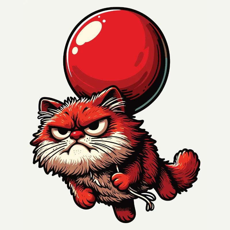 Katze mit Luftballon