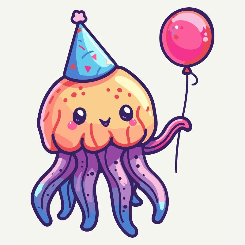 Qualle Geburtstag Comic Niedlich