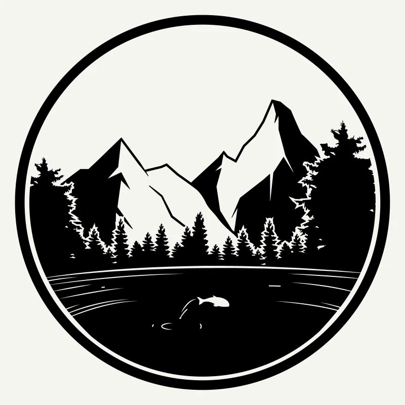mountains nature logo forest