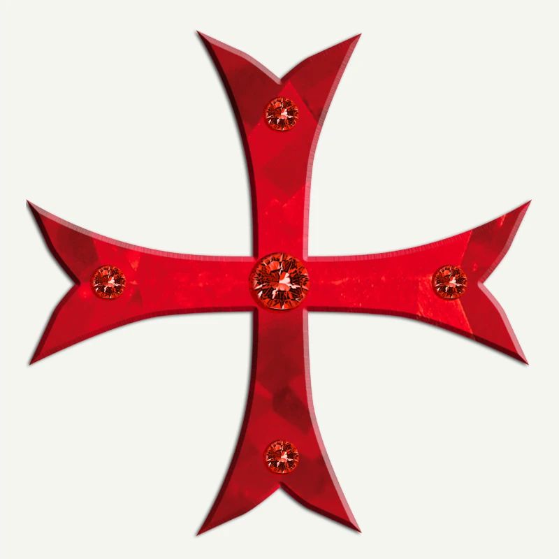 Templer Kreuz Rubinen rot