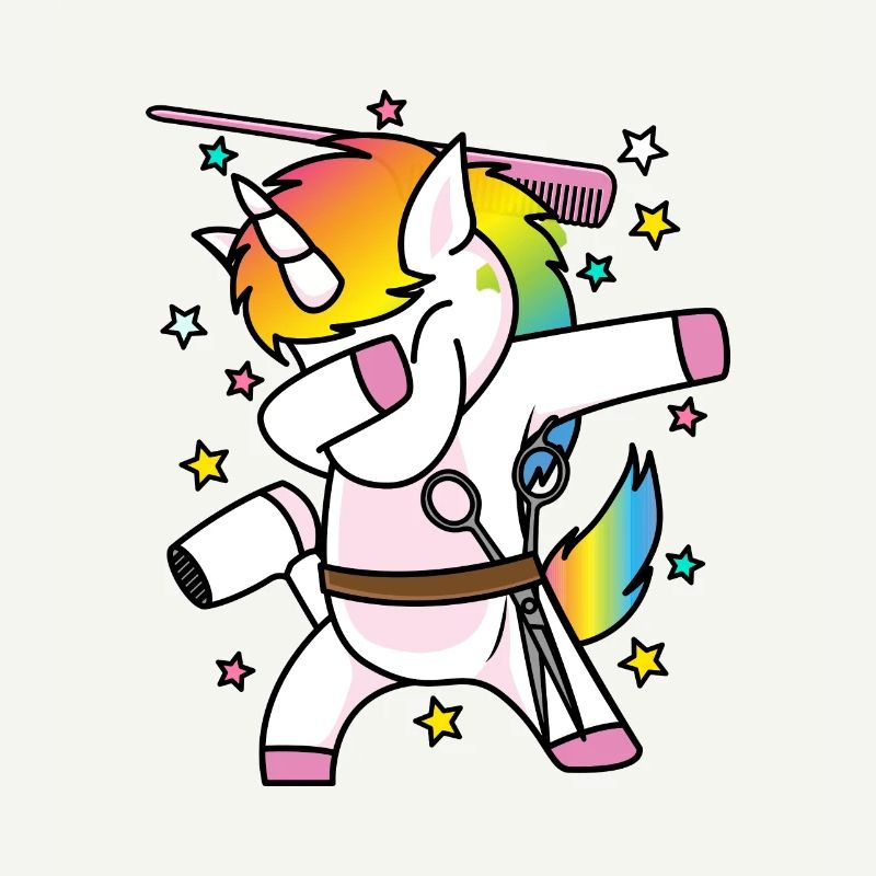 Dabbing Einhorn, unicorn Friseur, Barber, Geschenk