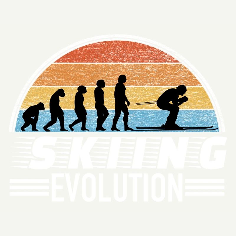 Skier saying evolution