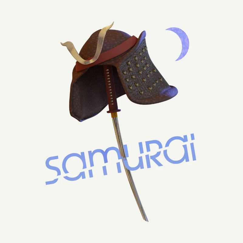 Samurai Helm und Katana
