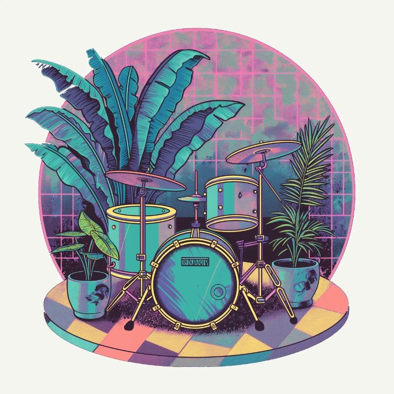 Plantes et musique - Impression de mode de haute qualité