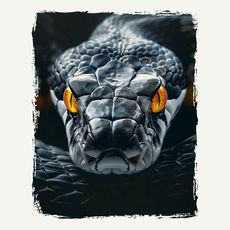 yeux jaunes noir serpent python cobra reptile vipère