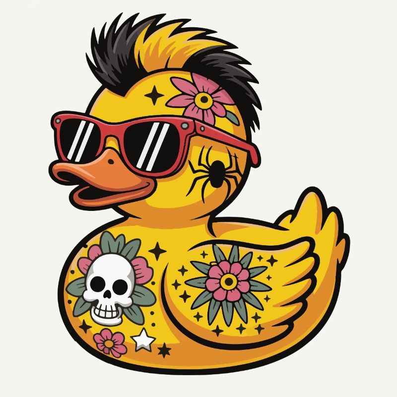 Tatouage Rubber Duck Accessoires de style punk