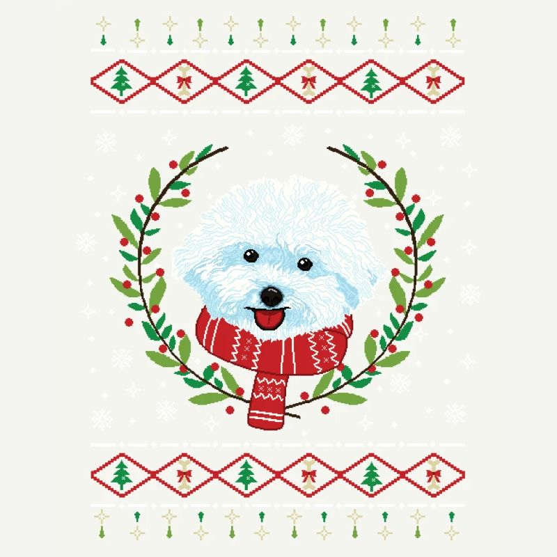 Bichon Frisé hässlicher Weihnachtspullover
