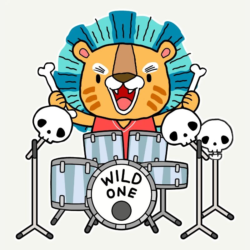 Lion à la batterie