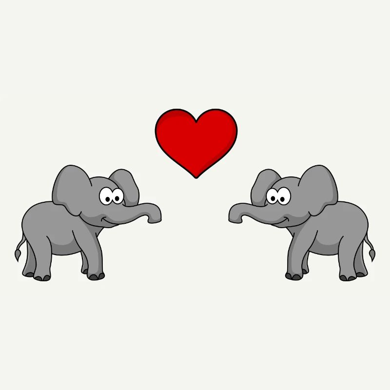 Elephant Comic Couple Love