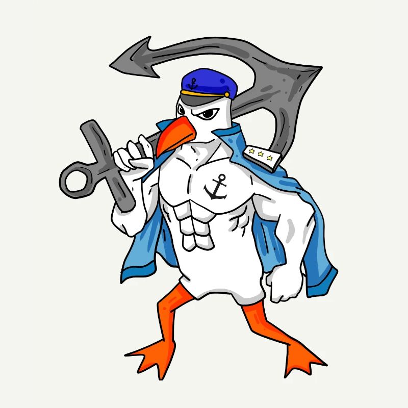 Möwe mit Anker