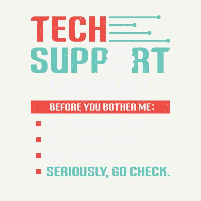 Funny Tech Support Checklist Helpdesk