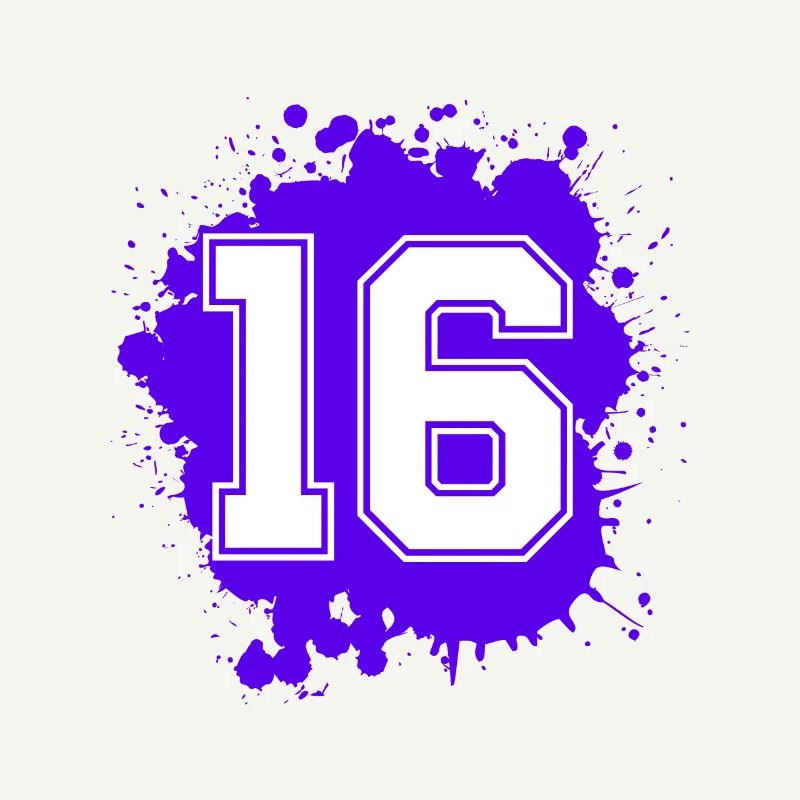 16 Zahl Klecks