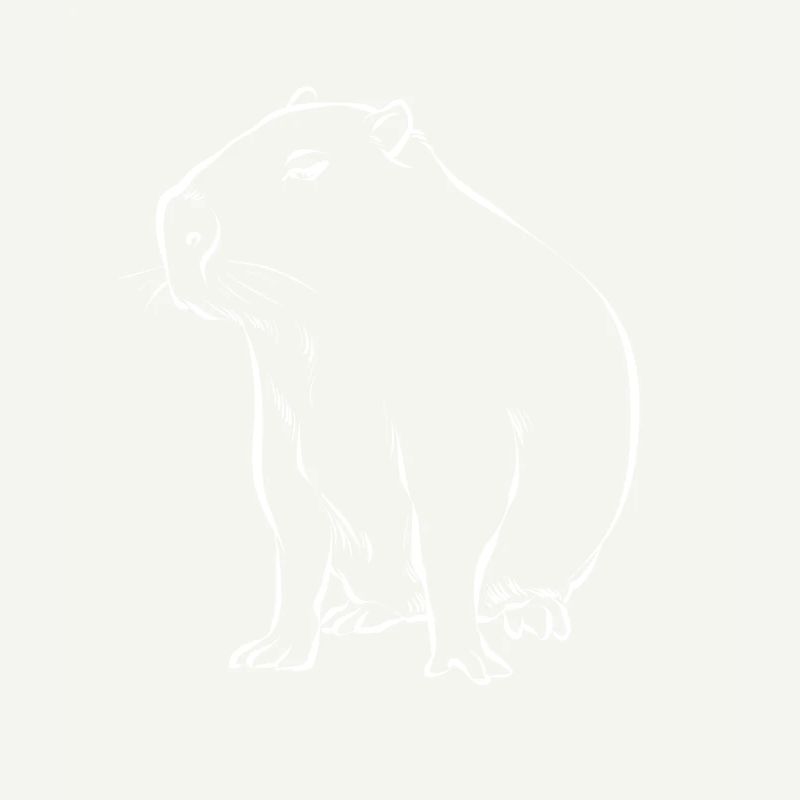 Cute capybara sitting drawing