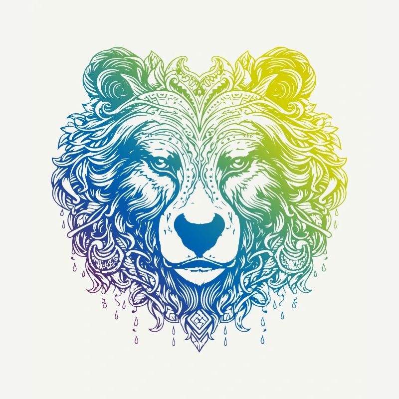 Bär Grizzly Mandala Boho